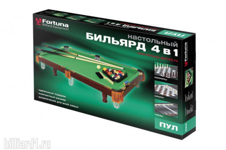 Бильярдный стол Гром 3 фута 4 в 1 с комплектом аксессуаров (пирамида, пул)